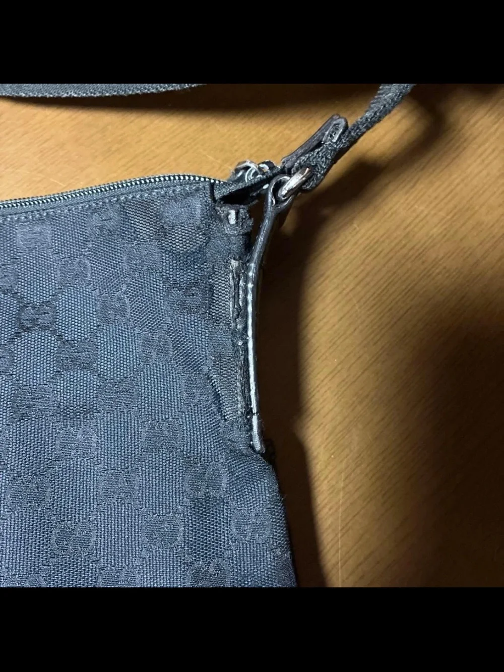 Gucci Black Monogram Messenger Crossbody Bag
